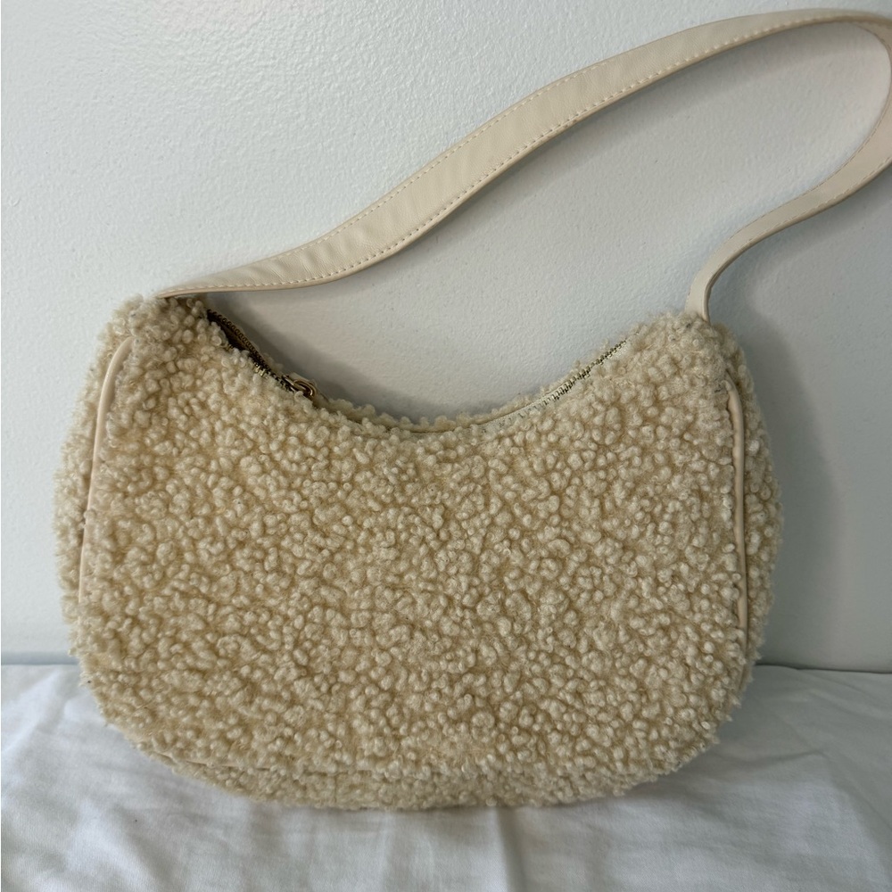 H&M Beige Sherpa Shoulder Bag